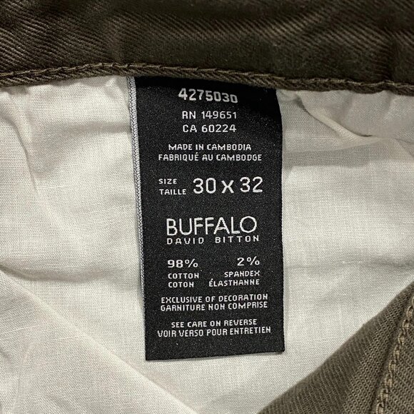 Buffalo David Bitton SAM Jeans Mens 30 x 32 Brown Denim Slim Fit Straight - Picture 11 of 12